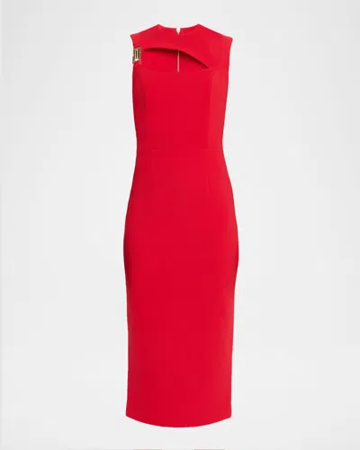 Rebecca Vallance Cameron Sleeveless Cutout Midi Dress In Red