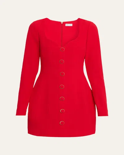 Rebecca Vallance Cameron Sweetheart Crepe Mini Dress In Red