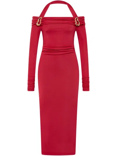 Rebecca Vallance Carmine Midi Dress In Red