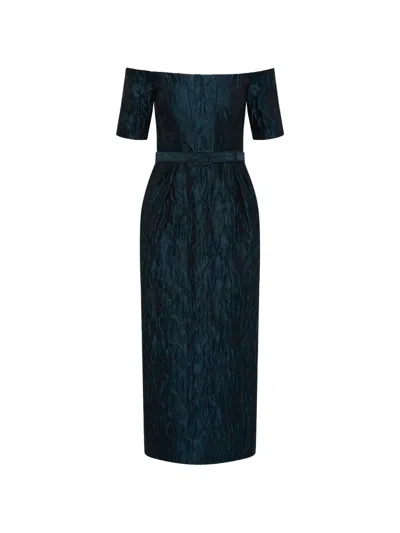 Rebecca Vallance Cascades Midi Dress In Yellow