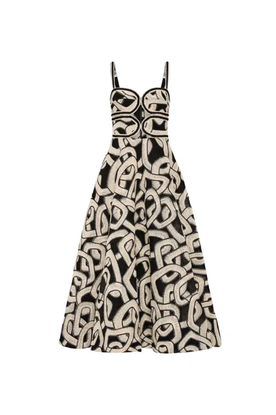 Rebecca Vallance Catena Midi Dress In Black