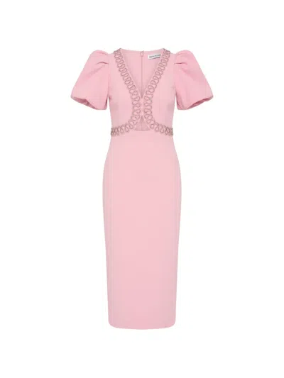 Rebecca Vallance Cava Embellished Midi Dress In Pink