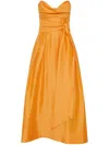 Rebecca Vallance Cera Strapless Midi Dress In Orange