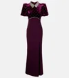 Rebecca Vallance Charles Embellished Velvet Gown In Purple