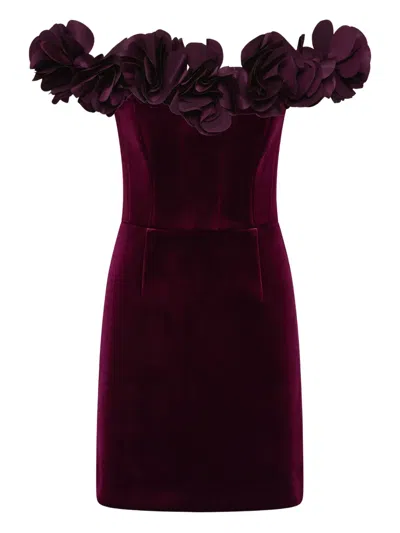 REBECCA VALLANCE CHARLES ROSE-EMBELLISHED MINI DRESS