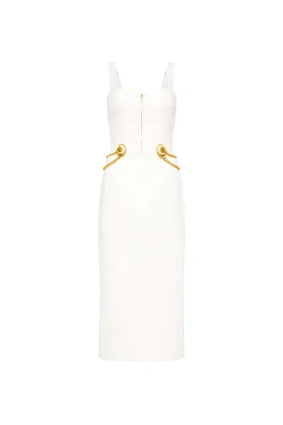 Rebecca Vallance Chelsea Midi Dress In White