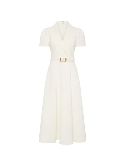 Rebecca Vallance Christopher Short-sleeve Midi Dress In Neutral