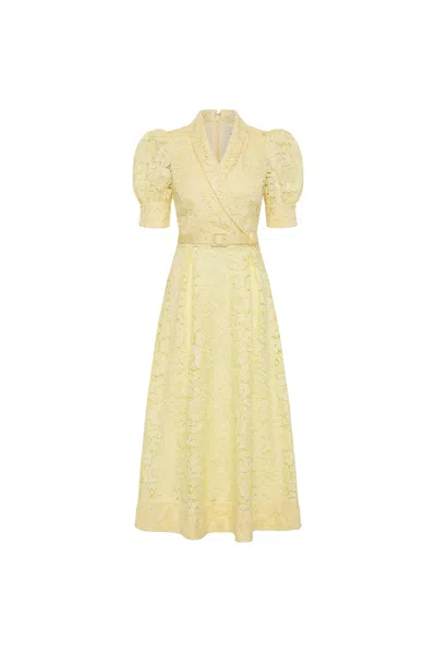 Rebecca Vallance Citrine Midi Dress In Yellow
