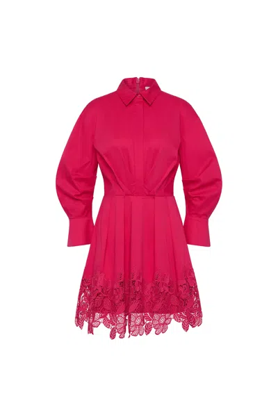Rebecca Vallance Claribelle Long-sleeve Mini Dress In Pink