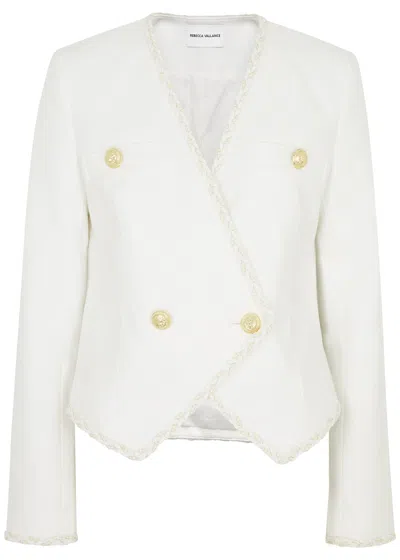 Rebecca Vallance Clarisse Double-breasted Bouclé Jacket In Ivory