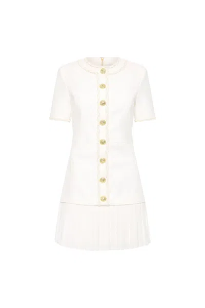 Rebecca Vallance Clarisse Button-detail Minidress In White