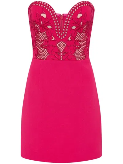 Rebecca Vallance Claudia Floral-embroidery Mini Dress In Pink