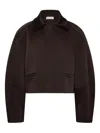 Rebecca Vallance Collarless Cropped Jacket In Brown