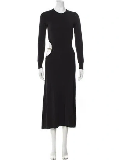 Pre-owned Rebecca Vallance Crew Neck Long Dress In Black