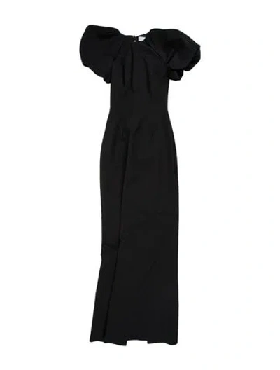 Pre-owned Rebecca Vallance Crew Neck Long Dress In Black