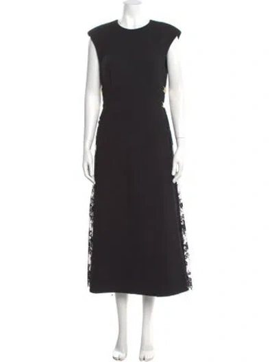 Pre-owned Rebecca Vallance Crew Neck Long Dress W/ Tags In Black