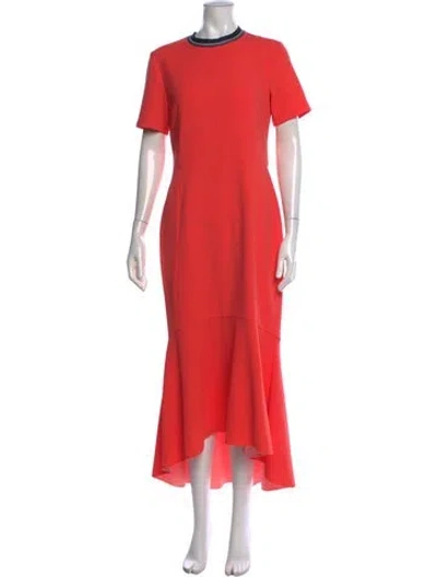 Pre-owned Rebecca Vallance Crew Neck Midi Length Dress In Pink