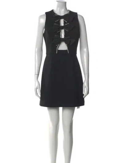 Pre-owned Rebecca Vallance Crew Neck Mini Dress In Black