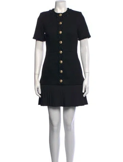 Pre-owned Rebecca Vallance Crew Neck Mini Dress In Black
