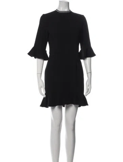 Pre-owned Rebecca Vallance Crew Neck Mini Dress In Black