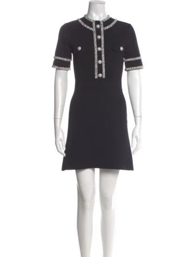 Pre-owned Rebecca Vallance Crew Neck Mini Dress In Gray