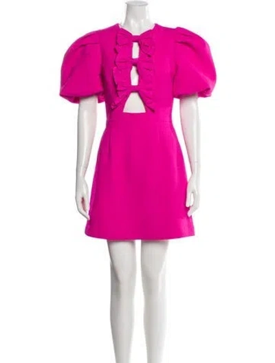 Pre-owned Rebecca Vallance Crew Neck Mini Dress In Pink