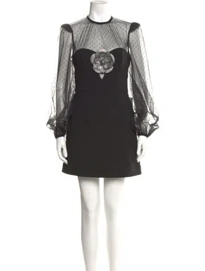 Pre-owned Rebecca Vallance Crew Neck Mini Dress W/ Tags In Black