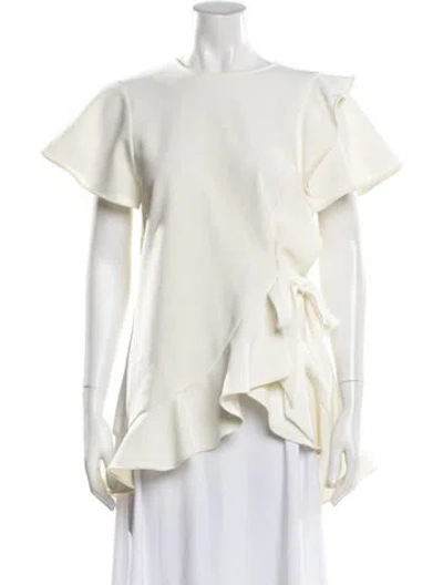 Pre-owned Rebecca Vallance Crew Neck Short Sleeve Top In White