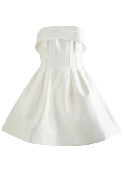 Rebecca Vallance Cristine Strapless Satin Mini Dress In Ivory
