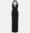 Rebecca Vallance Crystal-embellished Halterneck Maxi Dress In Black