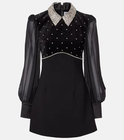 Rebecca Vallance Crystal-embellished Minidress In Black
