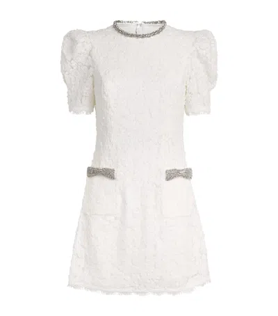 Rebecca Vallance Dillon Crystal And Sequin-embellished Lace Mini Dress In White