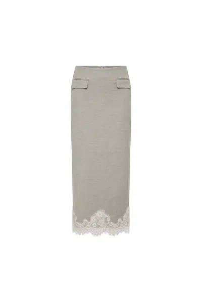 Rebecca Vallance Dauphine Skirt In Gray