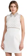 Shop Rebecca Vallance Delaney Embellished Mini Dress Ivory