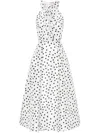 Rebecca Vallance Delia Halter Midi Dress In White