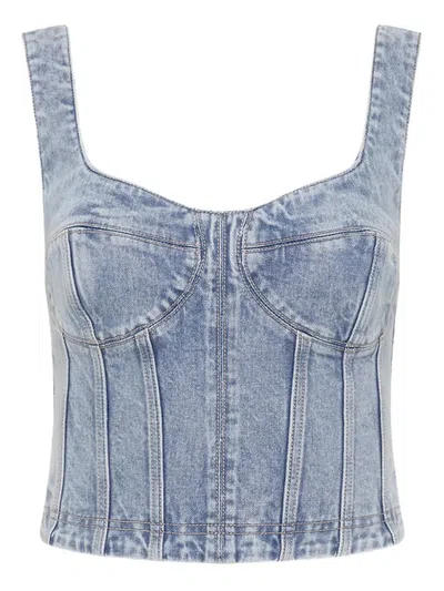 REBECCA VALLANCE DENIM CORSET TOP