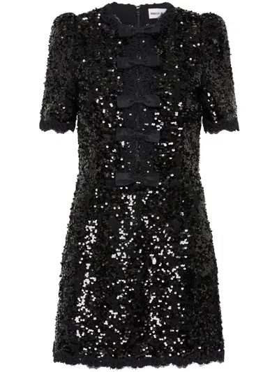 Rebecca Vallance Diana Bow Mini Dress In Black | ModeSens