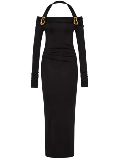 Rebecca Vallance Domenica Halter Midi Dress In Black
