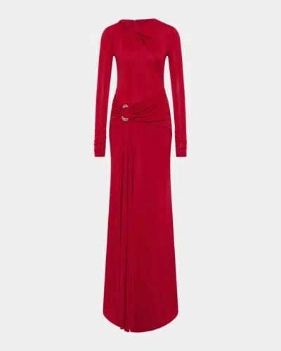 Rebecca Vallance Draped Jersey Maxi Dress In Red