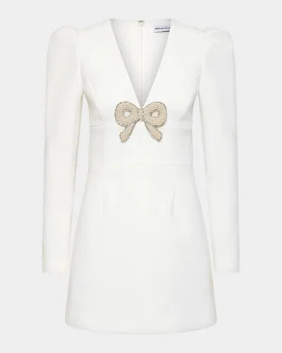 Rebecca Vallance Dreamer Bow-embellished Crepe Mini Dress In White