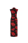 Rebecca Vallance Floral-print Jersey Midi Dress In Black
