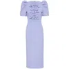 Rebecca Vallance Annabelle Bow-detail Midi Dress In Purple