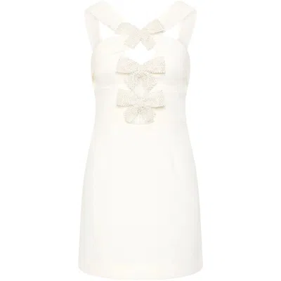 Rebecca Vallance Bonded Crepe Hermione Mini Dress In White