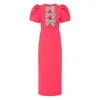 Rebecca Vallance Red 'posey' Midi Dress With Bows
