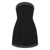 Rebecca Vallance Nyx Strapless Crystal-embellished Crepe Mini Dress In Black