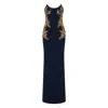 Rebecca Vallance Orla Embellished Crepe Gown In Black