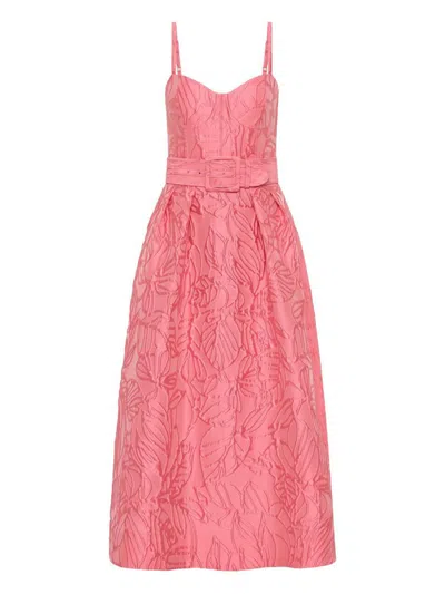 REBECCA VALLANCE REBECCA VALLANCE 'PETRA' MIDI DRESS WITH FLORAL EMBOSSING