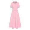 Rebecca Vallance Embellished-collar Belted Dress In Pink