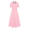 Rebecca Vallance Embellished-collar Belted Dress In Pink