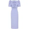 Rebecca Vallance Annabelle Bow-detail Midi Dress In Purple